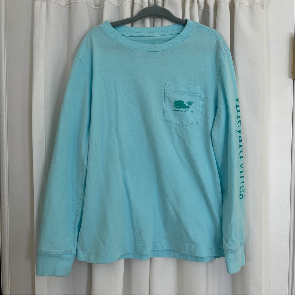 vineyard vines boys size 6 long sleeve pocket 100% cotton shirt